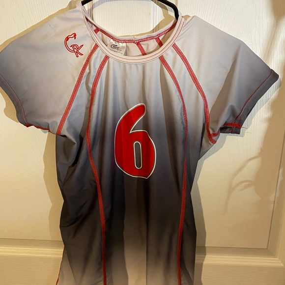 gtm sport wear Tops - GTM Sport Wear Rocky Grey/Red#6 Jersey Size XL